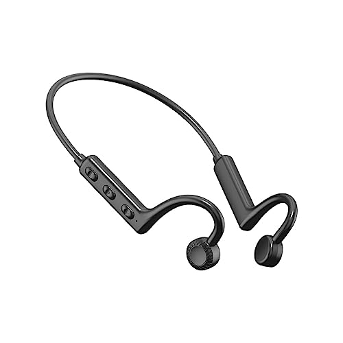 Ailan Knochenleitungs Kopfhörer aus Kunststoff, batteriebetriebener Stereo Surround Bluetooth kompatibler 5.1 Kopfhörer mit rutschfestem Ohrbügel, Schwarz von Ailan