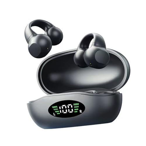 Ailan Leichter und tragbarer Kopfhörer mit offenem Ohr, Hi Fi Sound, breite Anwendungsmöglichkeiten, Rauschunterdrückungsfunktion, ABS, Schwarz von Ailan