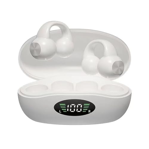 Ailan Leichter und tragbarer Kopfhörer mit offenem Ohr, Hi Fi Sound, breite Anwendungsmöglichkeiten, Rauschunterdrückungsfunktion, ABS, Weiß von Ailan