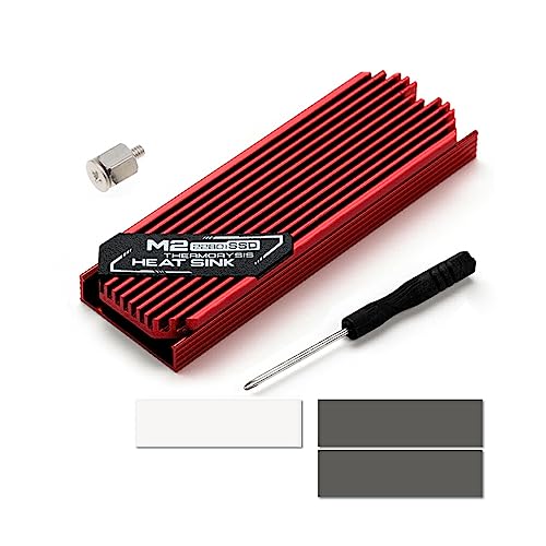 Ailan M.2 SSD Kühlkörper Festkörperfestplatte Aluminium Kühlkörper Superdünner PC Motherboard Kühler Cooling Thermal Pad, Rot von Ailan