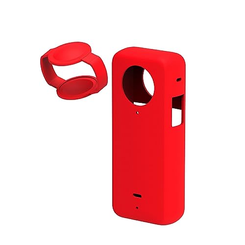 Ailan Rundum Schutz Silikonhülle für Insta 360 X3 – Dehnbare, tragbare Kieselgel Schutzkamera, Keine Belastung, Rot von Ailan