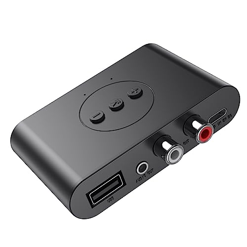 Ailan USB Audioempfänger mit Zwei Ausgängen, kabelloser Bluetooth kompatibler 5.0 Adapter, Heimauto, Handy, Musik, Spiel, Fernseher mit Mikrofon von Ailan