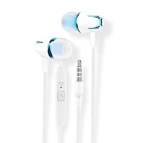 Ailan Universal Laptop Gaming Kopfhörer mit Kabel zum Laufen, Wandern, In Ear Line Control Kopfhörer, Musikhören, 3,5 mm Headset, Blau von Ailan