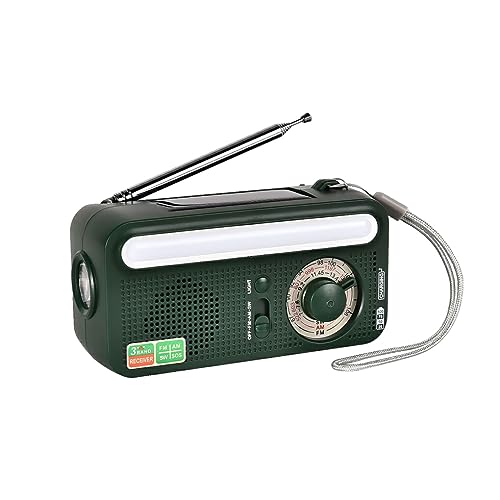 Ailan Upgrade der Radio Notfall LED Taschenlampen Powerbank mit multifunktionalen Funktionen Multifunktionsradio AMFMSW Radio , Grün von Ailan