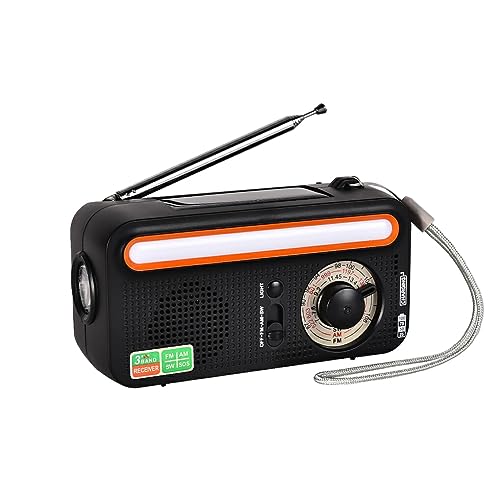 Ailan Upgrade der Radio Notfall LED Taschenlampen Powerbank mit multifunktionalen Funktionen Multifunktionsradio AMFMSW Radio, Schwarz von Ailan
