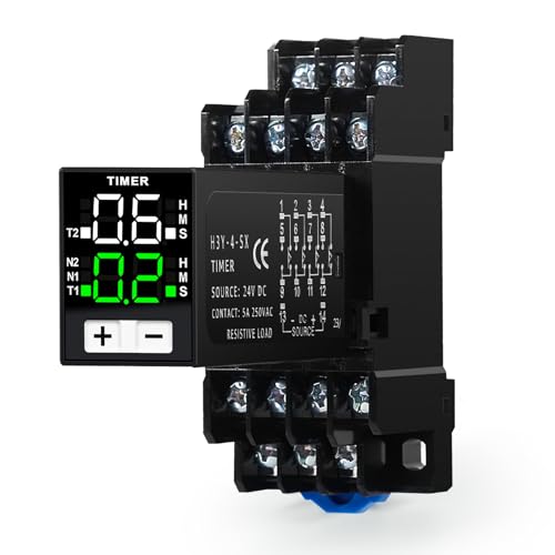 Ailao Zeitschalter 24V Digitales Relais 0.1S-99H Zeitschaltuhren für Lichter Zykluszeitsteuerung Verzögerer 4 normalerweise offen/normalerweise geschlossen 14 Pins DC 24V mit Sockel.… Ailao Zeitschalter 24V Digitales Relais 0.1S-99H Zeitschaltuhren für Lichter Zykluszeitsteuerung Verzögerer 4 normalerweise offen/normalerweise geschlossen 14 Pins DC 24V mit Sockel.… von Ailao
