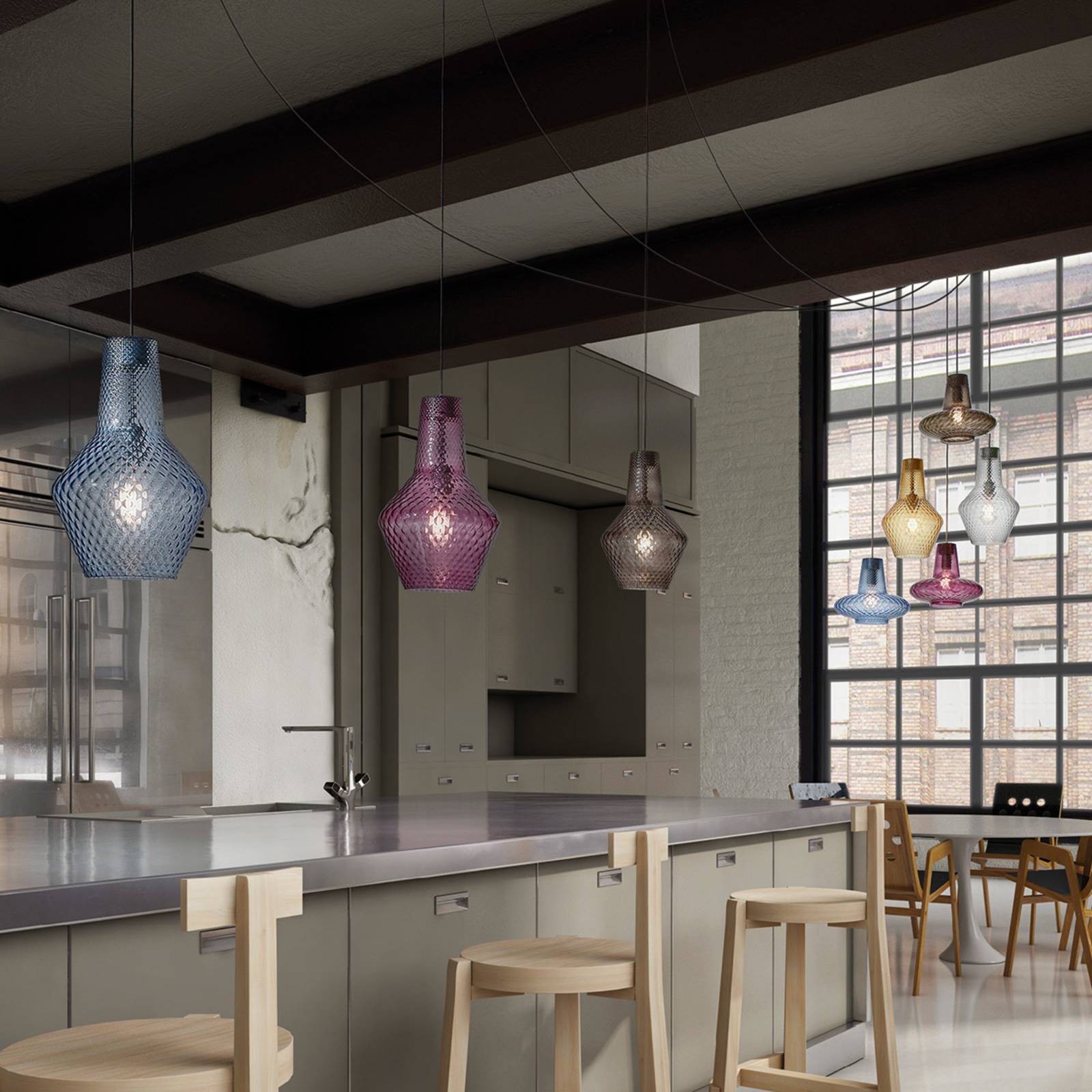 Hängeleuchte Romeo 130 cm, Glas transparent Hängeleuchte Romeo 130 cm, Glas transparent von Ailati
