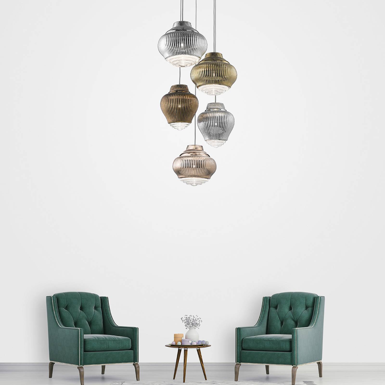 Pendellampe Bonnie 130 cm silber metallic Pendellampe Bonnie 130 cm silber metallic von Ailati