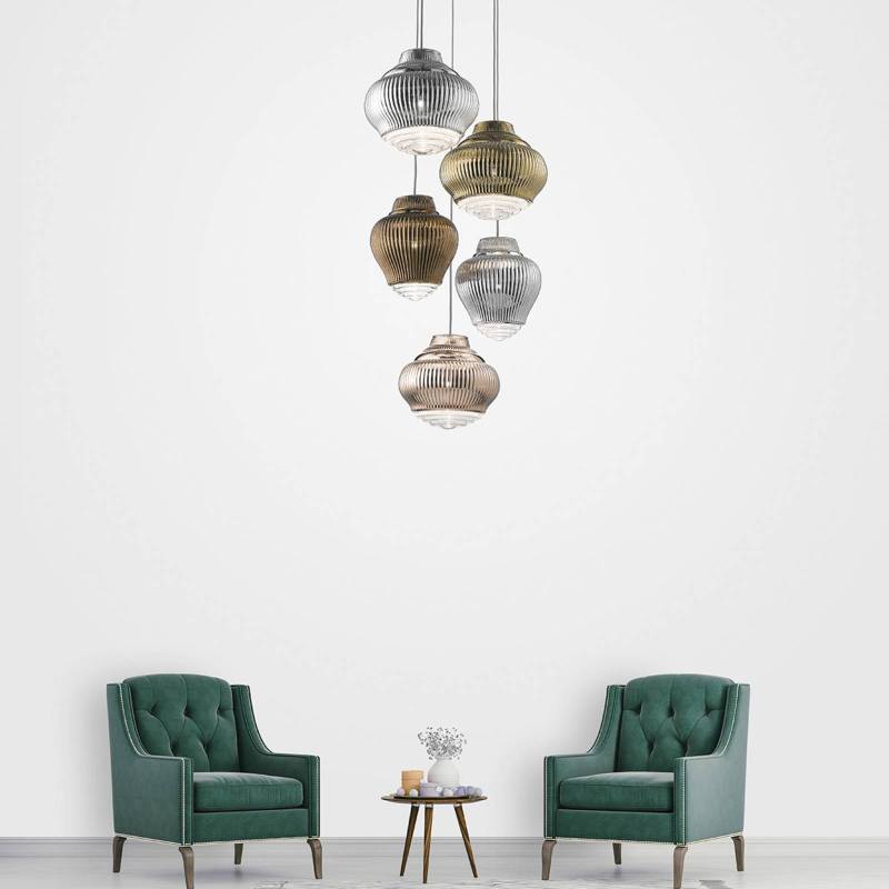 Pendellampe Bonnie 130 cm silber metallic von Ailati