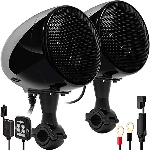Aileap SPK350X 4 Zoll Full Range wasserdichtes Motorrad Bluetooth Stereo Lautsprecher Moto Audio Verstärker Funksystem für ATV RZR UTV Quad 4 Wheeler (Schwarz,Gitter)… von Aileap