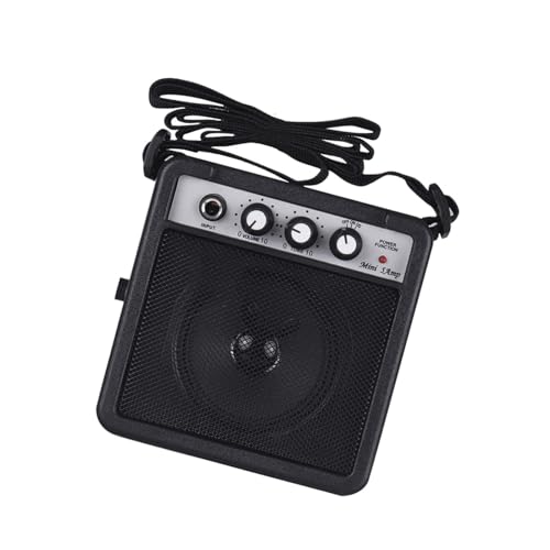 Ailgely 5-W-Gitarrenverstärker-Lautsprecher mit Lautstärkeregelung, Leichter Tragbarer Mini-Verstärker für Akustische E-Gitarre, 3,5-mm- und 6,35-mm-Eingänge (schwarz) (Schwarz) von Ailgely