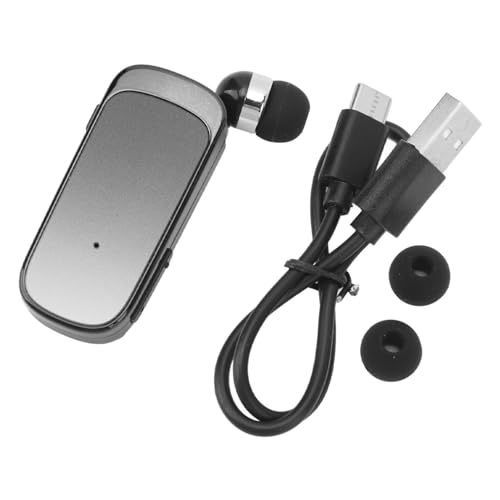 Ailgely Einziehbare Kabellose Kopfhörer 5.2, Bequemer Clip-On-Ohrhörer für Outdoor-Sportarten (Farbverlauf Schwarz) von Ailgely