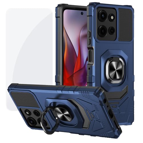 Ailiber Schutzhülle für Motorola Moto G Stylus 5G 2025, mit Ständer, Displayschutzfolie für Moto G Stylus 2025, Militärqualität, stoßfest, robust, Blau von Ailiber