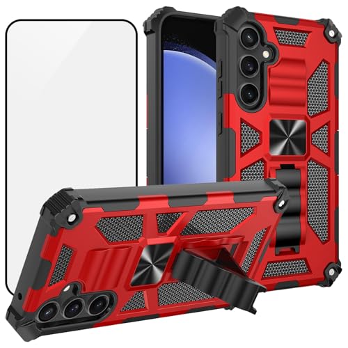 Ailiber Schutzhülle für Samsung A26, Samsung Galaxy A26 mit Ständer und Displayschutzfolie, für magnetische Autohalterung, militärische Qualität, stoßfest, Rot Ailiber Schutzhülle für Samsung A26, Samsung Galaxy A26 mit Ständer und Displayschutzfolie, für magnetische Autohalterung, militärische Qualität, stoßfest, Rot von Ailiber