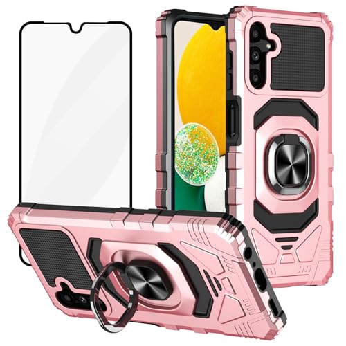 Ailiber Schutzhülle für Samsung Galaxy A26 5G, Samsung A26, Displayschutzfolie, Ringständer für magnetische Autohalterung, strapazierfähig, stoßfest, robuste Handyhülle, Roségold Ailiber Schutzhülle für Samsung Galaxy A26 5G, Samsung A26, Displayschutzfolie, Ringständer für magnetische Autohalterung, strapazierfähig, stoßfest, robuste Handyhülle, Roségold von Ailiber