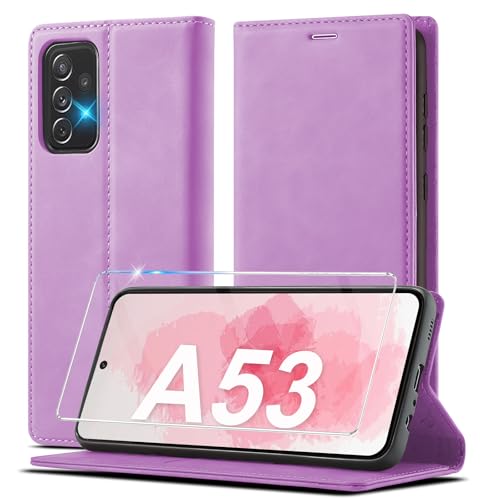 2023 Upgraded A53 Handyhülle für Samsung Galaxy A53 Hülle Leder[mit A53 Schutzfolie][Premium Leder]für Samsung A53 5G Hülle Klappbar Flip Case Cover 360 Stoßfeste Schutzhülle für Samsung Galaxy A53 5G von Ailicici