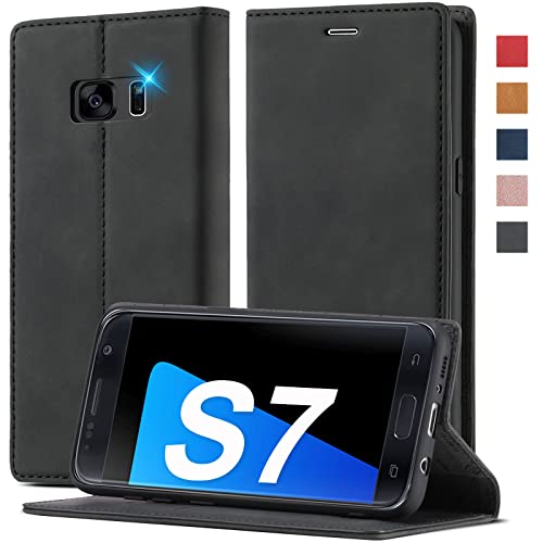 2023 Upgraded für Samsung Galaxy S7 Hülle Leder [Standfunktion] [Premium Leder] Handyhülle für Samsung Galaxy S7 Hülle Klappbar Flip Leder Case Cover Handyhülle Schutzhülle für Samsung S7 Hülle Leder von Ailicici