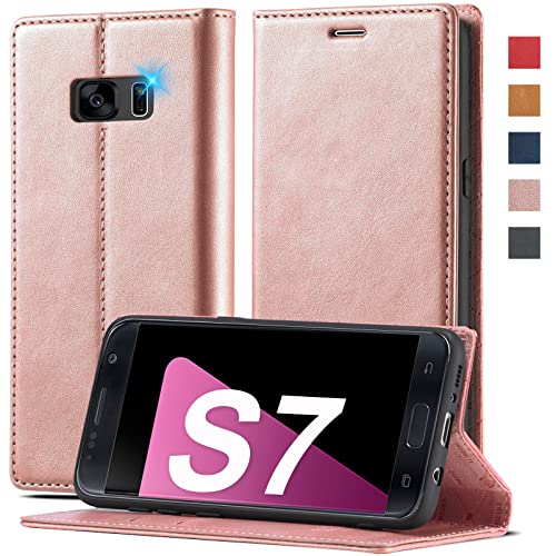 2023 Upgraded für Samsung Galaxy S7 Hülle Leder [Standfunktion] [Premium Leder] Handyhülle für Samsung Galaxy S7 Hülle Klappbar Flip Leder Case Cover Handyhülle Schutzhülle für Samsung S7 Hülle Leder von Ailicici