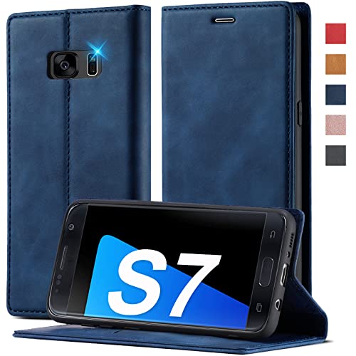 2023 Upgraded für Samsung Galaxy S7 Hülle Leder [Standfunktion] [Premium Leder] Handyhülle für Samsung Galaxy S7 Hülle Klappbar Flip Leder Case Cover Handyhülle Schutzhülle für Samsung S7 Hülle Leder von Ailicici