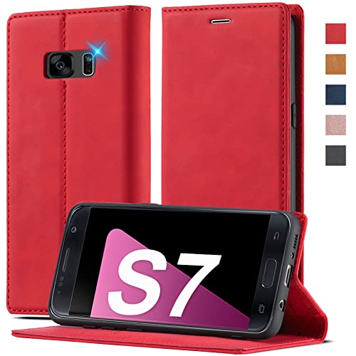 2023 Upgraded für Samsung Galaxy S7 Hülle Leder [Standfunktion] [Premium Leder] Handyhülle für Samsung Galaxy S7 Hülle Klappbar Flip Leder Case Cover Handyhülle Schutzhülle für Samsung S7 Hülle Leder von Ailicici