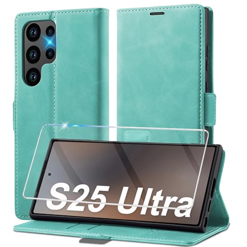 2025 Neu für Samsung Galaxy S25 Ultra Hülle Leder, Mit Schutzfolie, Handyhülle für Samsung S25 Ultra Klapphülle Klappbar Flip Standfunktion Kartenfach Wallet Case Schutzhülle für S25 Ultra 5G Holster 2025 Neu für Samsung Galaxy S25 Ultra Hülle Leder, Mit Schutzfolie, Handyhülle für Samsung S25 Ultra Klapphülle Klappbar Flip Standfunktion Kartenfach Wallet Case Schutzhülle für S25 Ultra 5G Holster von Ailicici