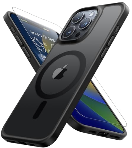 Ailicici für iPhone 16 Pro Hülle Magnetisch mit Schutzfolie [Mit Mag-Safe] Handyhülle für iPhone 16 Pro Case Magnetische Anti-Fingerabdruck Matt Hart Case Cover für iPhone 16 Pro Hülle von Ailicici