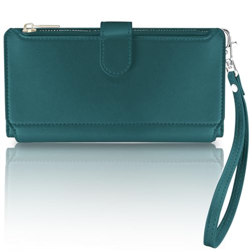 Ailicici Handyhülle für Samsung Galaxy S21 Hülle mit 9 Kartenfächern [Mit Handykette]Flip Case Lederhülle Reißverschluss Magnetverschluss Brieftasche, Wallet Klapphülle für Samsung Galaxy S21 5G Hülle von Ailicici