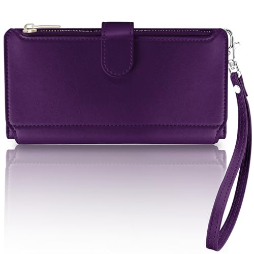 Ailicici Handyhülle für Samsung Galaxy S24 Hülle mit 9 Kartenfächern [Mit Handykette]Flip Case Lederhülle Reißverschluss Magnetverschluss Brieftasche, Wallet Klapphülle für Samsung Galaxy S24 5G Hülle von Ailicici