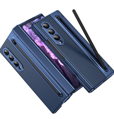 Ailicici Handyhülle für Samsung Galaxy Z Fold 4 Hülle mit [S Pen] [Mit Displayschutz & Scharnierschutz] Lederrücken Case, Stoßfest Schutzhülle Cover für Samsung Galaxy Z Fold 4 5G Hülle mit S Pen von Ailicici