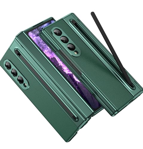 Ailicici Handyhülle für Samsung Galaxy Z Fold 4 Hülle mit [S Pen] [Mit Displayschutz & Scharnierschutz] Lederrücken Case, Stoßfest Schutzhülle Cover für Samsung Galaxy Z Fold 4 5G Hülle mit S Pen von Ailicici