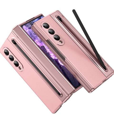 Ailicici Handyhülle für Samsung Galaxy Z Fold 4 Hülle mit [S Pen] [Mit Displayschutz & Scharnierschutz] Lederrücken Case, Stoßfest Schutzhülle Cover für Samsung Galaxy Z Fold 4 5G Hülle mit S Pen von Ailicici