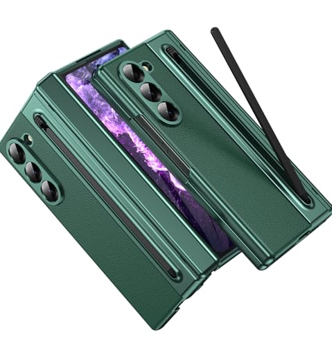 Ailicici Handyhülle für Samsung Galaxy Z Fold 5 Hülle mit [S Pen] [Mit Displayschutz & Scharnierschutz] Lederrücken Case, Stoßfest Schutzhülle Cover für Samsung Galaxy Z Fold 5 5G Hülle mit S Pen von Ailicici