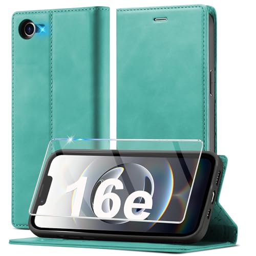 Ailicici Handyhülle für iPhone 16e Hülle Leder [Mit Schutzfolie] für iPhone SE 2025 Hülle Klappbar Leder Flip Wallet Stoßfeste Case Schutzhülle Klapphülle für iPhone 16e Hülle (2025) von Ailicici