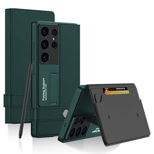 Ailicici Hülle für Galaxy S23 Ultra 5G, Premium Leder Handyhülle [Kohlefaser Kameraschutz] [Kartenfächer] Stoßfestes Case Schutzhülle mit Standfunktion und TPU Innenhülle für Samsung Galaxy S23 Ultra von Ailicici