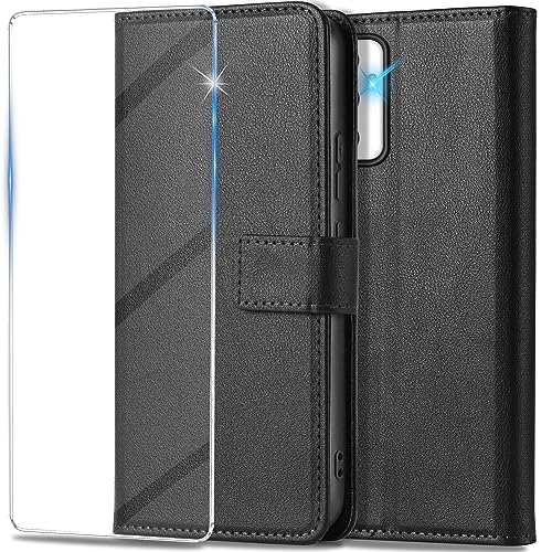 Ailicici LederHülle für Samsung Galaxy S23 FE 5G Hülle mit Schutzfolie, Premium Leder Tasche Flip Klapphülle für Samsung S23 FE Hülle Leder Kartenfach Wallet RFID Cover Case Galaxy S23 FE Schutzhülle von Ailicici