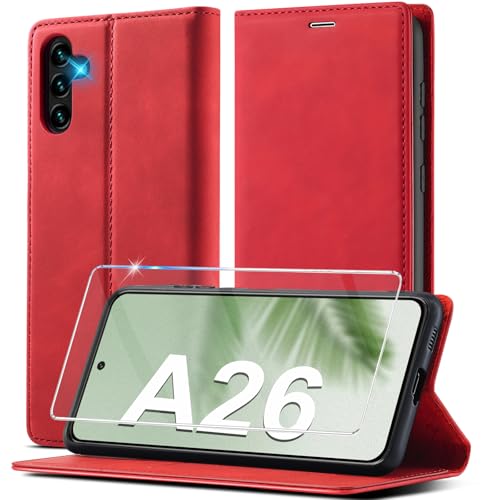 Ailicici für Samsung Galaxy A26 Hülle Leder, Mit Schutzfolie, Handyhülle für Samsung A26 Klapphülle Klappbar Leder Flip Standfunktion Kartenfach Wallet Case Cover Schutzhülle Galaxy A26 5G Holster Ailicici für Samsung Galaxy A26 Hülle Leder, Mit Schutzfolie, Handyhülle für Samsung A26 Klapphülle Klappbar Leder Flip Standfunktion Kartenfach Wallet Case Cover Schutzhülle Galaxy A26 5G Holster von Ailicici