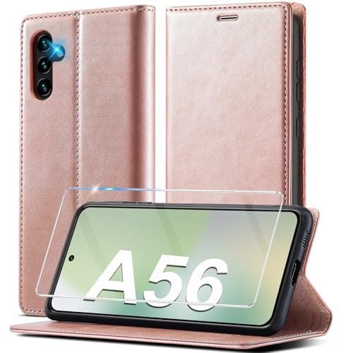 Ailicici für Samsung Galaxy A56 Hülle Leder, Mit Schutzfolie, Handyhülle für Samsung A56 Klapphülle Klappbar Leder Flip Standfunktion Kartenfach, Wallet Case Schutzhülle Galaxy A56 5G Holster Ailicici für Samsung Galaxy A56 Hülle Leder, Mit Schutzfolie, Handyhülle für Samsung A56 Klapphülle Klappbar Leder Flip Standfunktion Kartenfach, Wallet Case Schutzhülle Galaxy A56 5G Holster von Ailicici