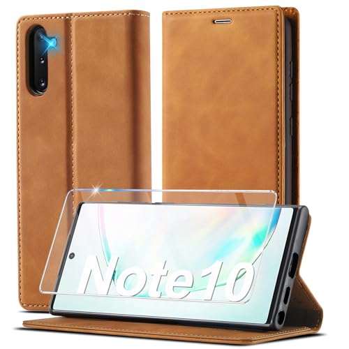 Ailicici für Samsung Galaxy Note 10 Hülle Leder, Mit Schutzfolie, Handyhülle für Samsung Note 10 Klapphülle Klappbar Flip Standfunktion Kartenfach Wallet Case Cover Schutzhülle Galaxy Note 10 Holster Ailicici für Samsung Galaxy Note 10 Hülle Leder, Mit Schutzfolie, Handyhülle für Samsung Note 10 Klapphülle Klappbar Flip Standfunktion Kartenfach Wallet Case Cover Schutzhülle Galaxy Note 10 Holster von Ailicici