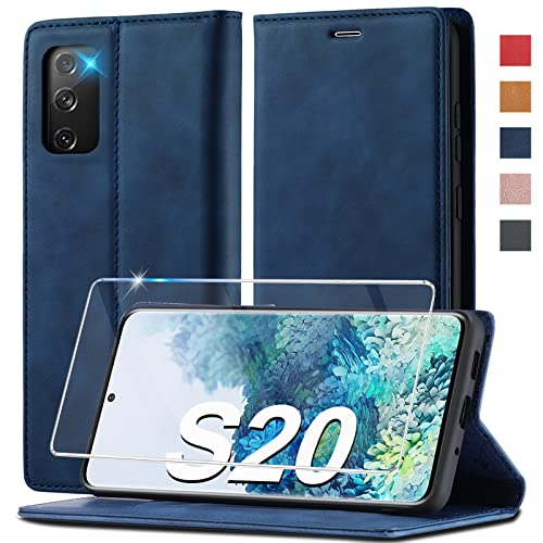 Ailicici für Samsung Galaxy S20 Hülle Leder, Mit Schutzfolie, Handyhülle für Samsung S20 Klapphülle Klappbar Flip Wallet Stoßfeste Case Cover Schutzhülle für Samsung 5G S20 Holster von Ailicici