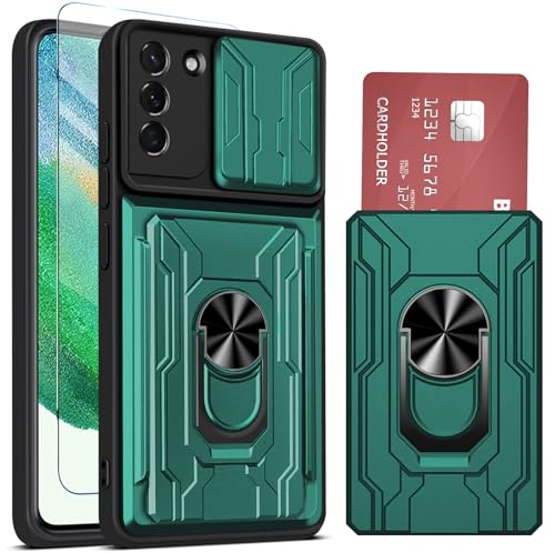 Ailicici für Samsung Galaxy S21 FE Hülle mit 2 Schutzfolie, Schutzhülle Galaxy S21 FE 5G mit Kameraschutz & Kartenschlitz 360° Metall Ring Ständer Stoßfest Bumper Case Handyhülle für Samsung S21 FE Ailicici für Samsung Galaxy S21 FE Hülle mit 2 Schutzfolie, Schutzhülle Galaxy S21 FE 5G mit Kameraschutz & Kartenschlitz 360° Metall Ring Ständer Stoßfest Bumper Case Handyhülle für Samsung S21 FE von Ailicici