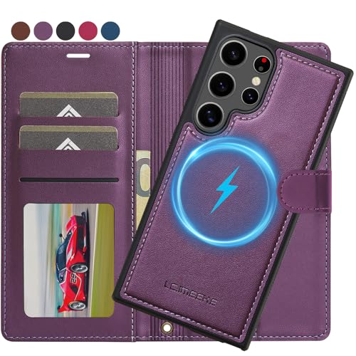 Ailicici für Samsung Galaxy S22 Ultra Hülle, [Abnehmbar] 2-IN-1 Abnehmbare magnetische Hülle, Kabelloses Laden, Kartenfach Leder Case, Handyhülle RFID Klapphülle, Schutzhülle für Samsung S22 Ultra 5G von Ailicici