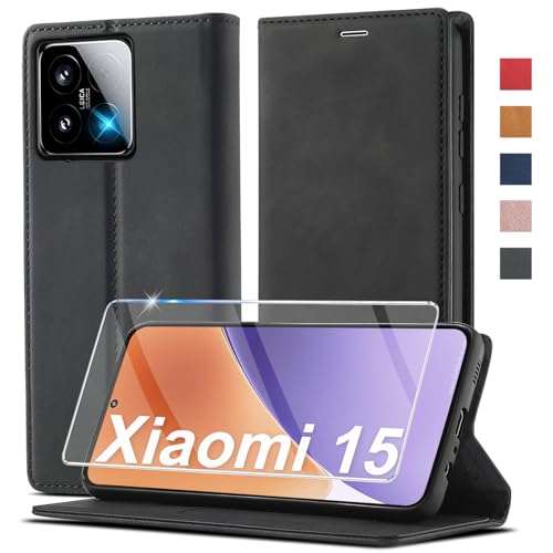 Ailicici für Xiaomi 15 Hülle Leder, [Mit Schutzfolie] Handyhülle für Xiaomi 15 Hülle Klappbar Flip Wallet Stoßfeste Case Schutzhülle Klapphülle für Xiaomi 15 von Ailicici