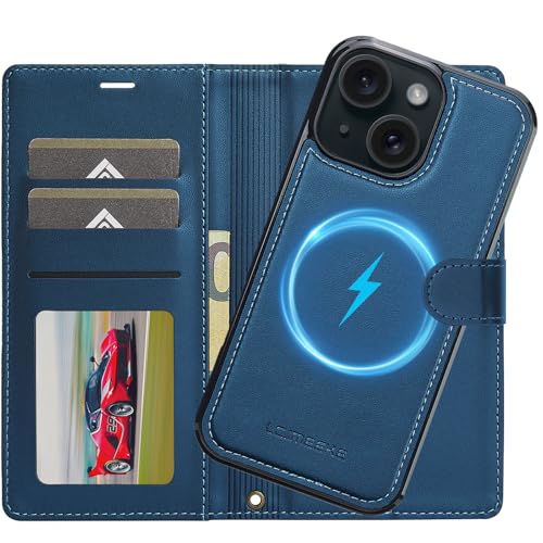 Ailicici für iPhone 14 Hülle, 2-IN-1 Abnehmbare magnetische Hülle, Kabelloses Laden, Kartenfach Leder Case, Handyhülle RFID Klapphülle, Schutzhülle für iPhone 14 Hülle von Ailicici