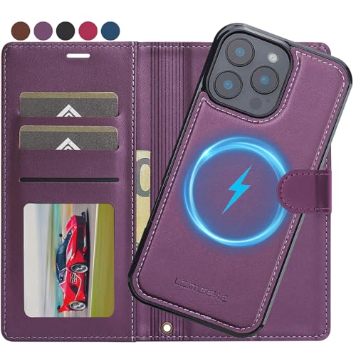 Ailicici für iPhone 16 Pro Max Hülle, [Abnehmbar] 2-IN-1 Abnehmbare magnetische Hülle, Kabelloses Laden, Kartenfach Leder Case, Handyhülle RFID Klapphülle, Schutzhülle für iPhone 16 Pro Max Hülle von Ailicici