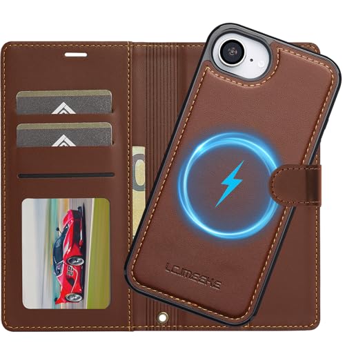 Ailicici für iPhone 16e Hülle, 2-IN-1 Abnehmbare magnetische Hülle, Kabelloses Laden, Kartenfach Leder Case, Handyhülle RFID Klapphülle, Schutzhülle für iPhone 16e Hülle 2025 von Ailicici
