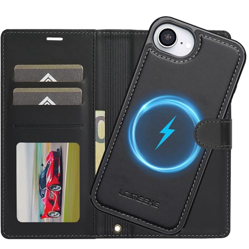 Ailicici für iPhone 16e Hülle, 2-IN-1 Abnehmbare magnetische Hülle, Kabelloses Laden, Kartenfach Leder Case, Handyhülle RFID Klapphülle, Schutzhülle für iPhone 16e Hülle 2025 von Ailicici