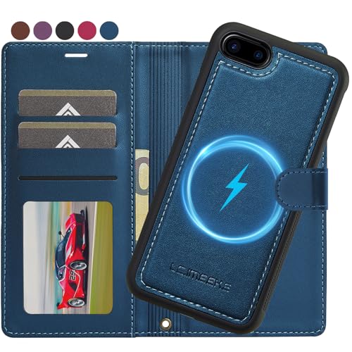 Ailicici für iPhone SE 3/2 (2022/2020), iPhone 8/7 Hülle, [Abnehmbar] 2-IN-1 Abnehmbare magnetische Hülle, Kabelloses Laden, Kartenfach Leder Case, Handyhülle RFID Klapphülle Schutzhülle 4,7 Zoll von Ailicici