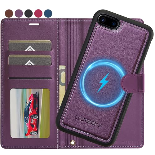 Ailicici für iPhone SE 3/2 (2022/2020), iPhone 8/7 Hülle, [Abnehmbar] 2-IN-1 Abnehmbare magnetische Hülle, Kabelloses Laden, Kartenfach Leder Case, Handyhülle RFID Klapphülle Schutzhülle 4,7 Zoll von Ailicici