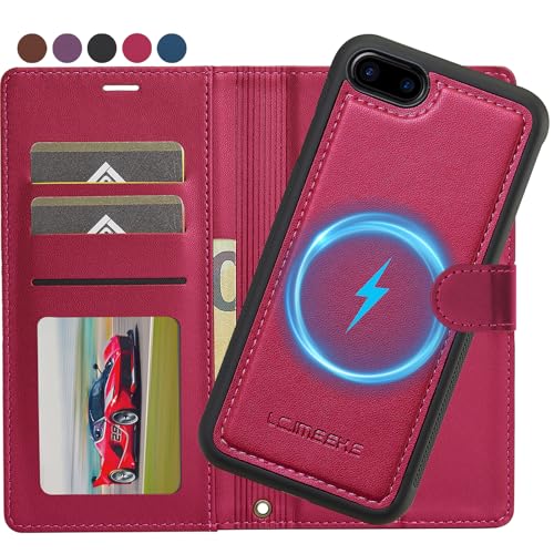 Ailicici für iPhone SE 3/2 (2022/2020), iPhone 8/7 Hülle, [Abnehmbar] 2-IN-1 Abnehmbare magnetische Hülle, Kabelloses Laden, Kartenfach Leder Case, Handyhülle RFID Klapphülle Schutzhülle 4,7 Zoll von Ailicici