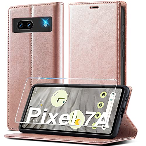 Handyhülle für Google Pixel 7a Hülle Leder [Mit Pixel 7a Schutzfolie] für Google Pixel 7a 5G Hülle Klappbar Leder Flip Wallet Stoßfeste Case Schutzhülle Klapphülle für Google Pixel 7a 5G Hülle Holster von Ailicici